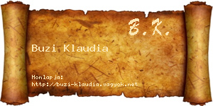 Buzi Klaudia névjegykártya